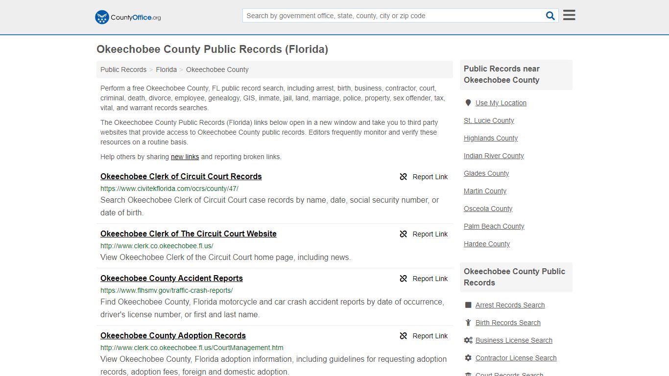 Public Records - Okeechobee County, FL (Business, Criminal ...